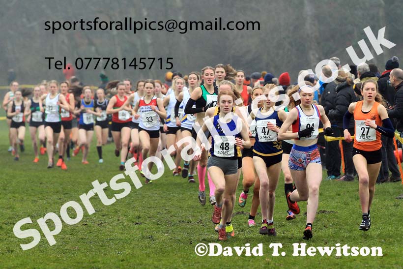 Womens Under-17s 2023 Northern Cross Country Champs., Witton Park, Blackburn. Photo: David T. Hewitson/Sports for All Pics